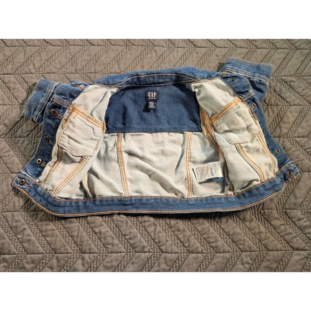Gap Kids Toddler Denim Jacket Medium Wash Blue Button Up Trucker 18-24 Months